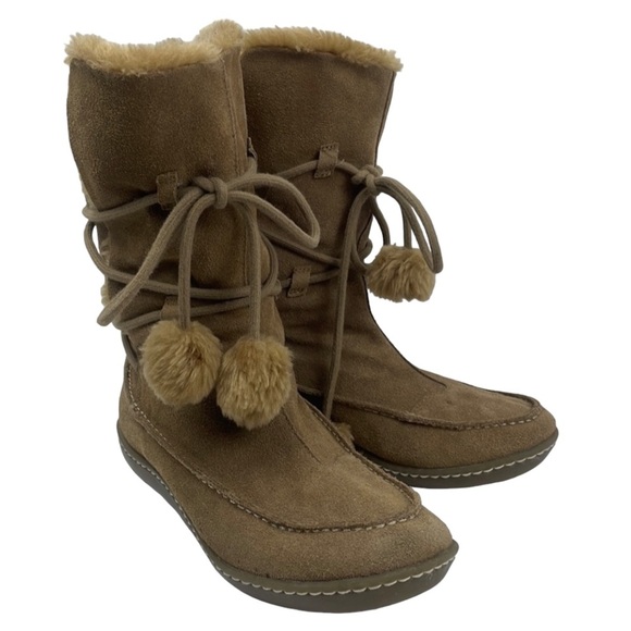 Unbranded Snow Faux Suede Boot with Pom Pom tassels and Rubber Sole Size 6.5 - Picture 5 of 11